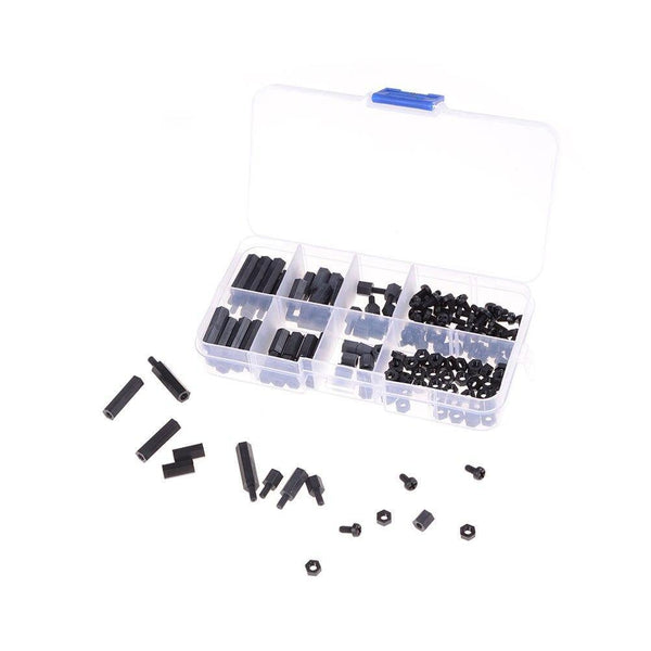 Black M3 Standoff Spacers Male Female Screw Nylon Hex Screws Nuts Repair Kits for Electronics Motherboard Fixed Spacing Screw