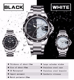 Planet Gates Black Man Watch Stainless Steel Strap Watches Military Watch casual fashion  wristwatches Waterproof Watch man relogio masculino