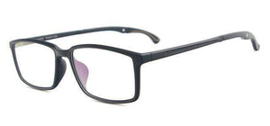 Planet Gates Black Men and Women Lightweight TR90 Spectacles Rectangular Sport Eyewear Frame With Anti Slip Holder For Multifocal Myopia Lenses