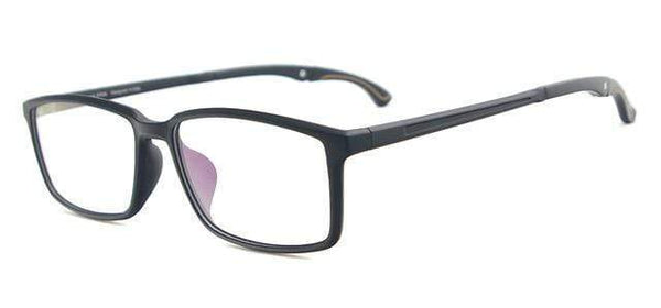 Planet Gates Black Men and Women Lightweight TR90 Spectacles Rectangular Sport Eyewear Frame With Anti Slip Holder For Multifocal Myopia Lenses