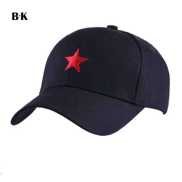 Planet Gates Black Men Baseball Cap Cotton Snapback Hat for Women Embroidery Red Star Fitted Hip Hop Cap Vintage Miliary Cap Outdoor Sun Hats