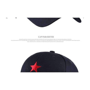 Planet Gates Black Men Baseball Cap Cotton Snapback Hat for Women Embroidery Red Star Fitted Hip Hop Cap Vintage Miliary Cap Outdoor Sun Hats