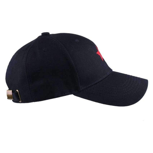 Planet Gates Black Men Baseball Cap Cotton Snapback Hat for Women Embroidery Red Star Fitted Hip Hop Cap Vintage Miliary Cap Outdoor Sun Hats