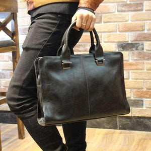 Planet Gates Black Men briefcase new soft leather handbags men's casual bag shoulder messenger bag Crossbody Bags Man Laptop Computer Case 13