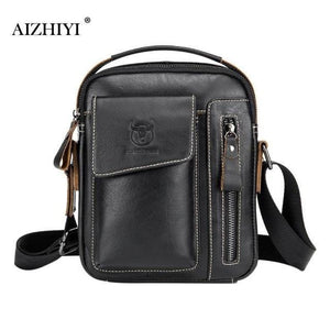 Planet Gates Black Men Genuine Leather Messenger Crossbody Bag Casual Fashion Male Sling Bag Business Handbag Shoulder Famous Brand