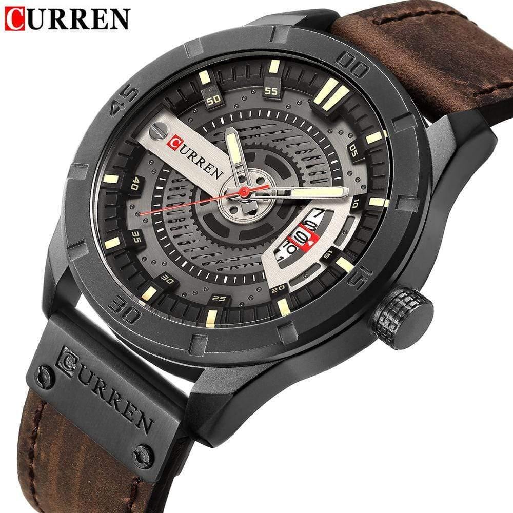 Planet Gates black Men Military Sports Watches Men's Quartz Date Clock Man Casual Leather Wrist Watch Relogio Masculino