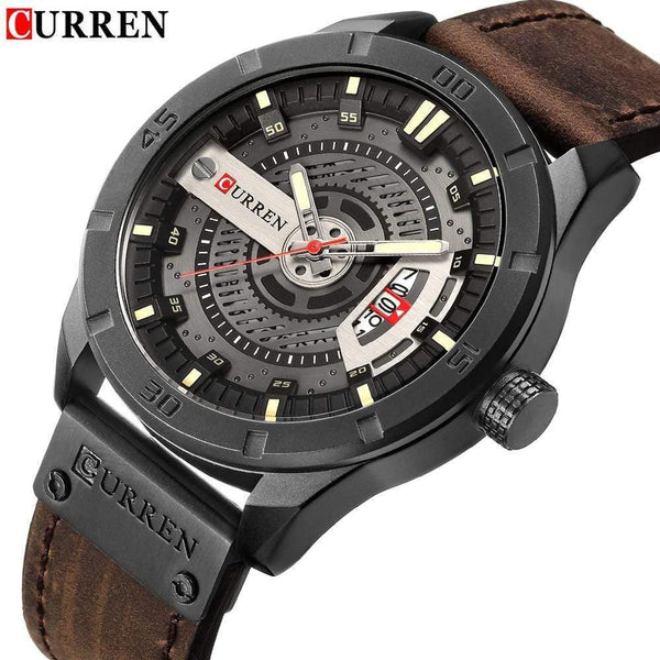 Planet Gates black Men Military Sports Watches Men's Quartz Date Clock Man Casual Leather Wrist Watch Relogio Masculino
