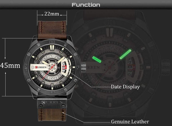 Planet Gates black Men Military Sports Watches Men's Quartz Date Clock Man Casual Leather Wrist Watch Relogio Masculino