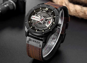 Planet Gates black Men Military Sports Watches Men's Quartz Date Clock Man Casual Leather Wrist Watch Relogio Masculino