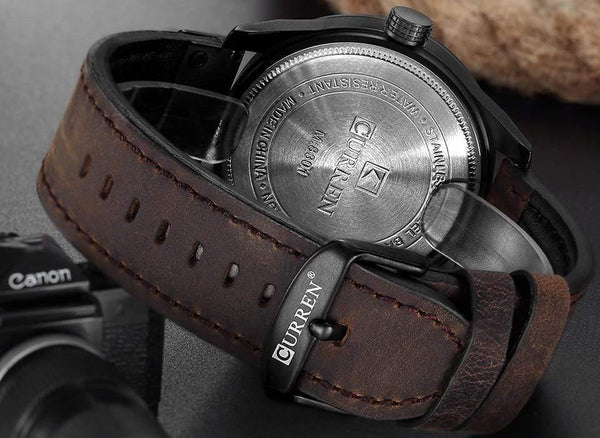 Planet Gates black Men Military Sports Watches Men's Quartz Date Clock Man Casual Leather Wrist Watch Relogio Masculino