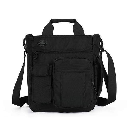 Planet Gates black Men Multifunctional Shoulder Messenger Bag with Headphone Hole Waterproof Nylon Travel Handbag Large Capacity Storage Bags XA11C