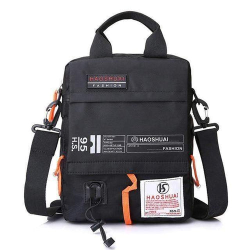 Planet Gates Black Men's Bag Messenger Bag Male Waterproof Nylon Camouflage Satchel Over the Shoulder Crossbody Bags Handbag Mini Briefcase XA99WC