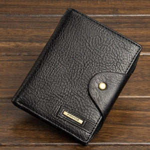 Planet Gates Black Men's Passport Wallet Best Leather High Capacity Men Wallets High Quality New Fashion Man  Coin Purse Card Holder Bags