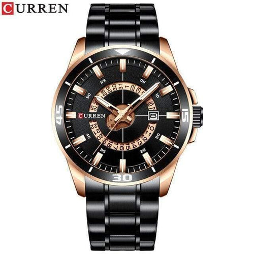 Planet Gates black Men's Watch Blue Dial Stainless Steel Water Resistant Man Watches Luxury Business Analog Quartz Mens Watches Fashion