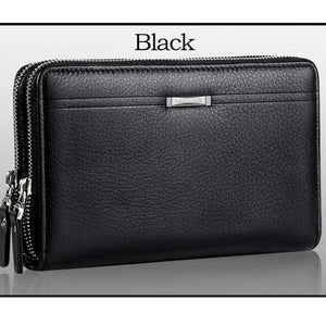 Planet Gates Black Men wallets with coin pocket long zipper coin purse for men clutch business Male Wallet Double zipper Vintage Large Wallet Purse