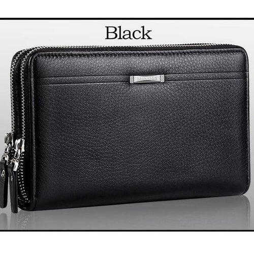 Planet Gates Black Men wallets with coin pocket long zipper coin purse for men clutch business Male Wallet Double zipper Vintage Large Wallet Purse