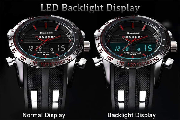 Planet Gates Black Men Watch LED Display Luxury Sports Watches Digital Military Men's Quartz Wristwatches Relogio Masculino