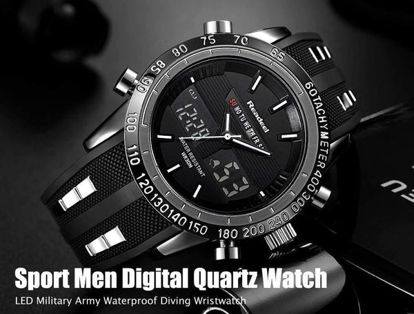 Planet Gates Black Men Watch LED Display Luxury Sports Watches Digital Military Men's Quartz Wristwatches Relogio Masculino