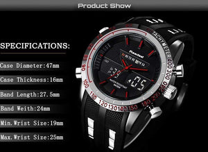 Planet Gates Black Men Watch LED Display Luxury Sports Watches Digital Military Men's Quartz Wristwatches Relogio Masculino