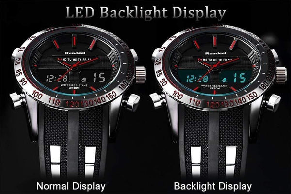 Planet Gates Black Men Watch LED Display Luxury Sports Watches Digital Military Men's Quartz Wristwatches Relogio Masculino