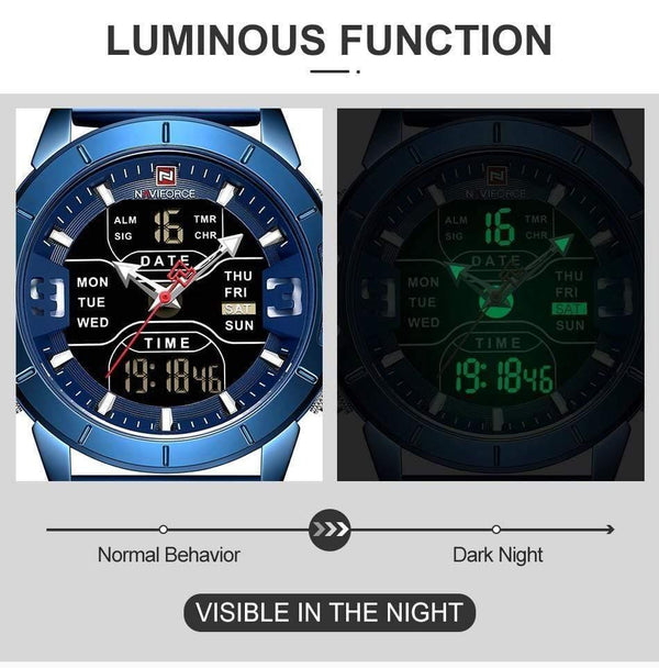 Planet Gates Black Men Watch Top Luxury Brand Man Military Sport Quartz Wrist Watches Stainless Steel LED Digital Clock Relogio Masculino