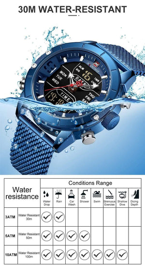 Planet Gates Black Men Watch Top Luxury Brand Man Military Sport Quartz Wrist Watches Stainless Steel LED Digital Clock Relogio Masculino