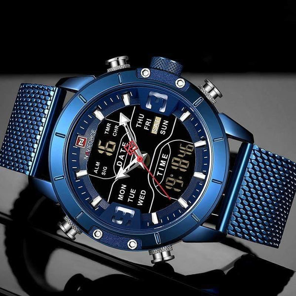 Planet Gates Black Men Watch Top Luxury Brand Man Military Sport Quartz Wrist Watches Stainless Steel LED Digital Clock Relogio Masculino
