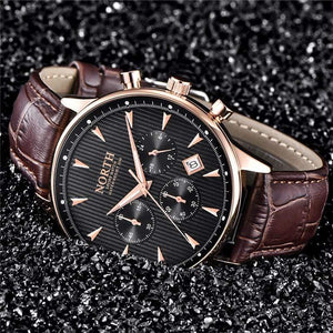 Planet Gates Black Men Watches Auto Date Chronograph Quartz Watch Men Gold Casual Sport Military Wrist Watch