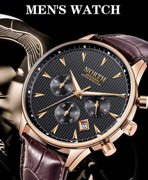 Planet Gates Black Men Watches Auto Date Chronograph Quartz Watch Men Gold Casual Sport Military Wrist Watch