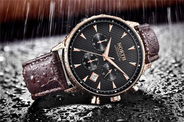 Planet Gates Black Men Watches Auto Date Chronograph Quartz Watch Men Gold Casual Sport Military Wrist Watch