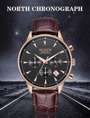 Planet Gates Black Men Watches Auto Date Chronograph Quartz Watch Men Gold Casual Sport Military Wrist Watch