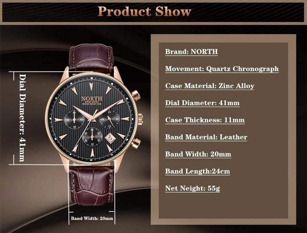 Planet Gates Black Men Watches Auto Date Chronograph Quartz Watch Men Gold Casual Sport Military Wrist Watch