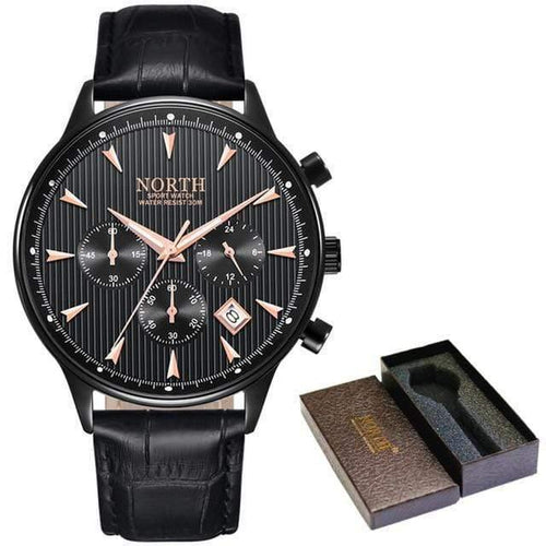 Planet Gates Black Men Watches Auto Date Chronograph Quartz Watch Men Gold Casual Sport Military Wrist Watch