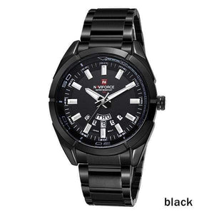 Planet Gates black Men Watches Luxury Sport Quartz 30M Waterproof Watches Men's Stainless Steel Band Auto Date Wristwatches Relojes