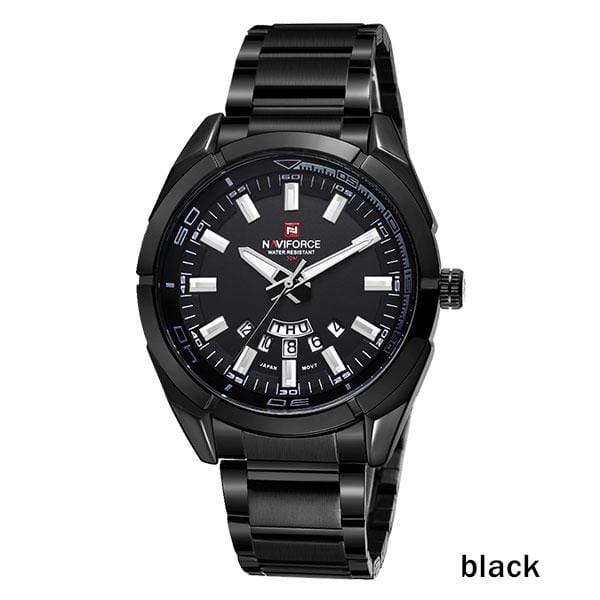 Planet Gates black Men Watches Luxury Sport Quartz 30M Waterproof Watches Men's Stainless Steel Band Auto Date Wristwatches Relojes