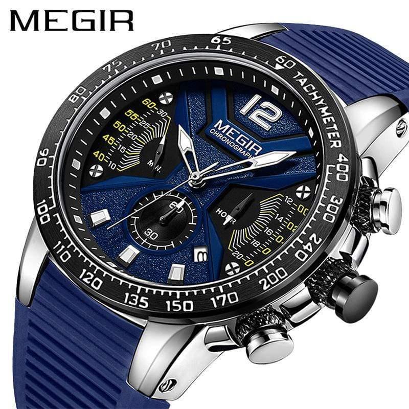 Planet Gates Black Men Watches Silicone Sport Chronograph Quartz Military Watch Luxury Brand Zegarek Meski Erkek Kol Saati