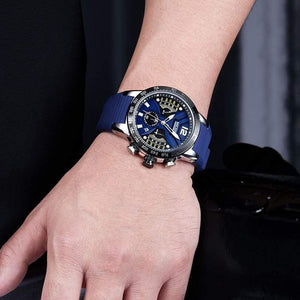 Planet Gates Black Men Watches Silicone Sport Chronograph Quartz Military Watch Luxury Brand Zegarek Meski Erkek Kol Saati