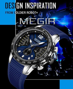 Planet Gates Black Men Watches Silicone Sport Chronograph Quartz Military Watch Luxury Brand Zegarek Meski Erkek Kol Saati
