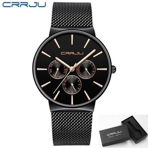 Planet Gates black Men Watches Waterproof Ultra Thin Date Wrist Watch Male Mesh Strap Casual Quartz Clock