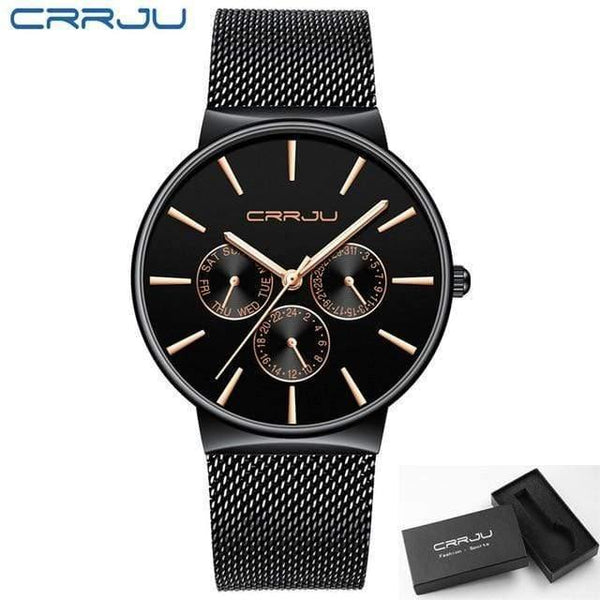 Planet Gates black Men Watches Waterproof Ultra Thin Date Wrist Watch Male Mesh Strap Casual Quartz Clock