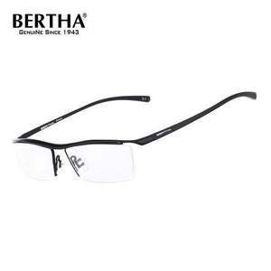 Planet Gates Black Men Z Pure Titanium Semi-rimless Eyewear Business Optical Glasses Frame Prescription Eyeglasses