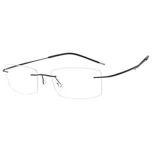 Planet Gates black Mens Lightweight Titanium Rimless Eyeglasses Frames Prescription Optical Glasses Frame