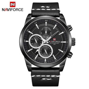 Planet Gates Black Mens Watches  Luxury Waterproof 24 hour Date Quartz Watch Man Fashion Leather Sport Wrist Watch Men Clock