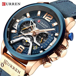 Planet Gates black Mens Watches Top Brand Luxury Men Casual Leather Waterproof Chronograph Men Sport Quartz Clock Relogio Masculino