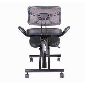 Planet Gates Black mesh cloth Ergonomically Designed Knee Chair with Back and Handle Office Kneeling Chair Ergonomic Posture Leather Black Chair With Caster