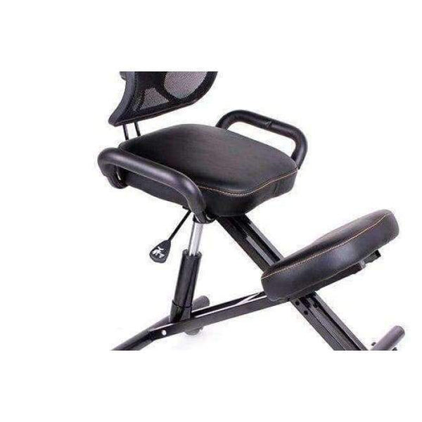 Planet Gates Black mesh cloth Ergonomically Designed Knee Chair with Back and Handle Office Kneeling Chair Ergonomic Posture Leather Black Chair With Caster