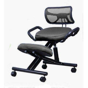 Planet Gates Black mesh cloth Ergonomically Designed Knee Chair with Back and Handle Office Kneeling Chair Ergonomic Posture Leather Black Chair With Caster