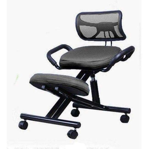 Planet Gates Black mesh cloth Ergonomically Designed Knee Chair with Back and Handle Office Kneeling Chair Ergonomic Posture Leather Black Chair With Caster