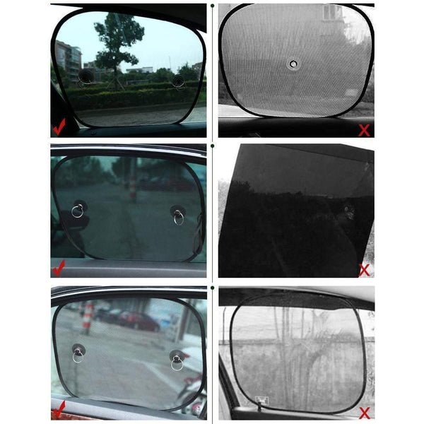 Planet Gates Black Mesh Sunscreen Sun Visor Kids Car Sunscreen UV Protection Sun Visor For Car Window Sunscreen Suction Cups With Storage Bag