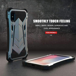 Planet Gates black / Metal Aluminum Original Brand Phone Case Metal Aluminum Silicone Luxury Steel Case Full Protection Phone Case Cover For iphone X JS0154